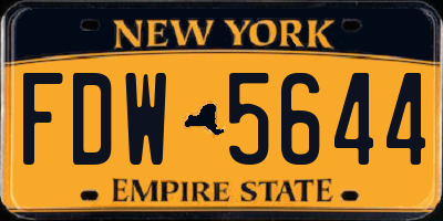 NY license plate FDW5644