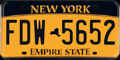 NY license plate FDW5652