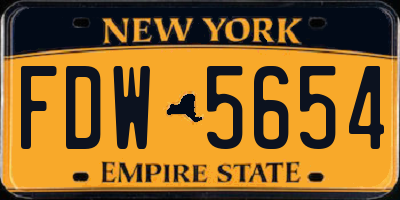 NY license plate FDW5654
