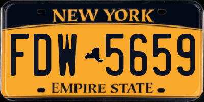 NY license plate FDW5659