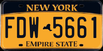 NY license plate FDW5661