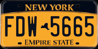 NY license plate FDW5665