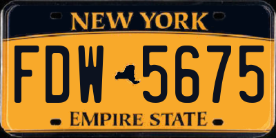 NY license plate FDW5675