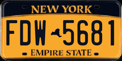 NY license plate FDW5681
