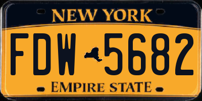 NY license plate FDW5682