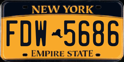 NY license plate FDW5686
