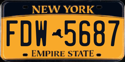 NY license plate FDW5687