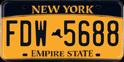 NY license plate FDW5688