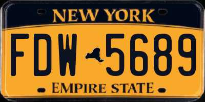 NY license plate FDW5689