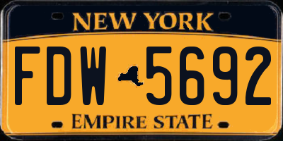 NY license plate FDW5692