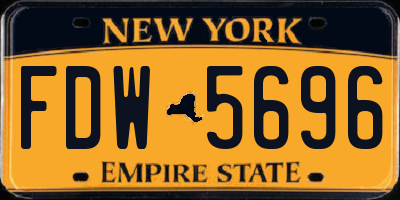 NY license plate FDW5696