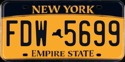 NY license plate FDW5699