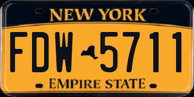 NY license plate FDW5711