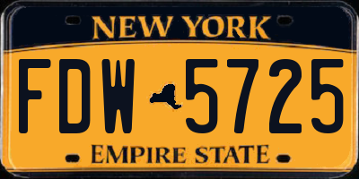 NY license plate FDW5725