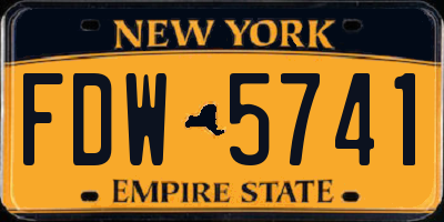 NY license plate FDW5741