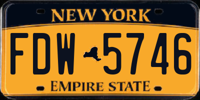 NY license plate FDW5746