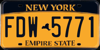 NY license plate FDW5771