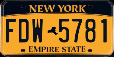 NY license plate FDW5781