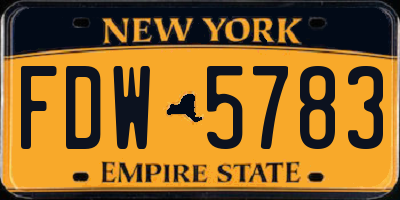 NY license plate FDW5783