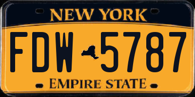 NY license plate FDW5787