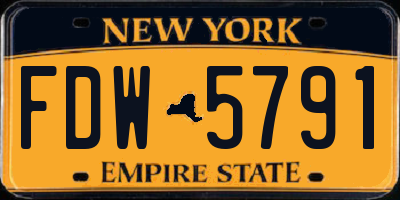 NY license plate FDW5791