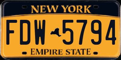 NY license plate FDW5794