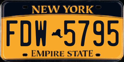 NY license plate FDW5795