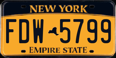 NY license plate FDW5799