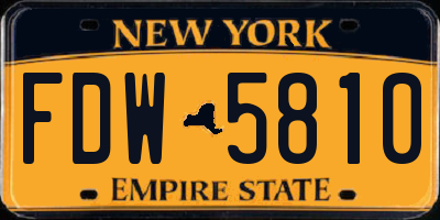 NY license plate FDW5810