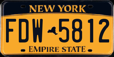 NY license plate FDW5812