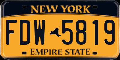 NY license plate FDW5819
