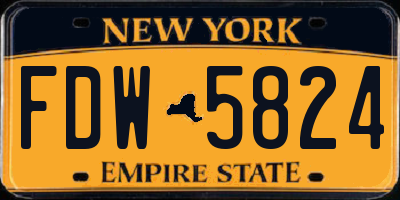NY license plate FDW5824