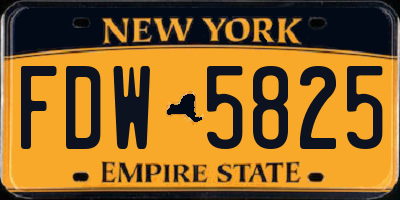 NY license plate FDW5825