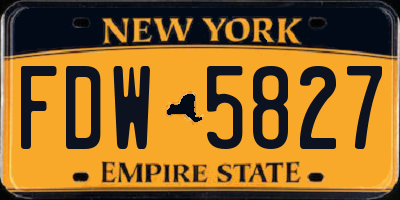 NY license plate FDW5827