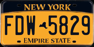 NY license plate FDW5829