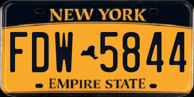 NY license plate FDW5844