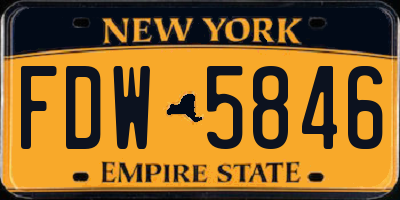 NY license plate FDW5846