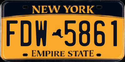 NY license plate FDW5861