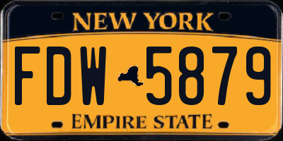 NY license plate FDW5879