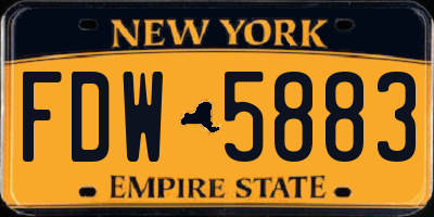 NY license plate FDW5883