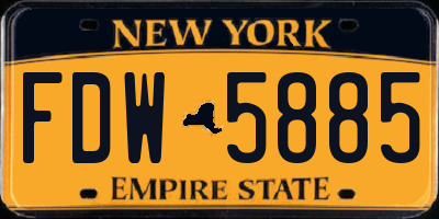 NY license plate FDW5885
