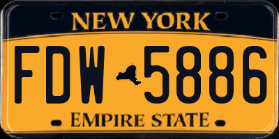 NY license plate FDW5886