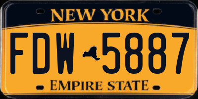 NY license plate FDW5887
