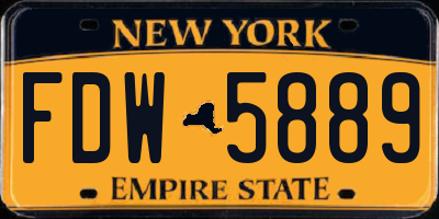 NY license plate FDW5889