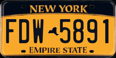 NY license plate FDW5891