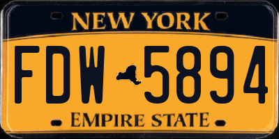 NY license plate FDW5894