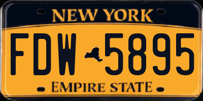 NY license plate FDW5895