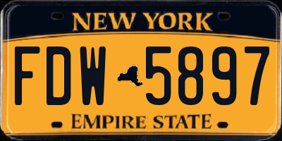 NY license plate FDW5897
