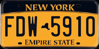 NY license plate FDW5910
