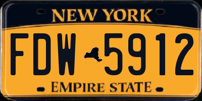 NY license plate FDW5912